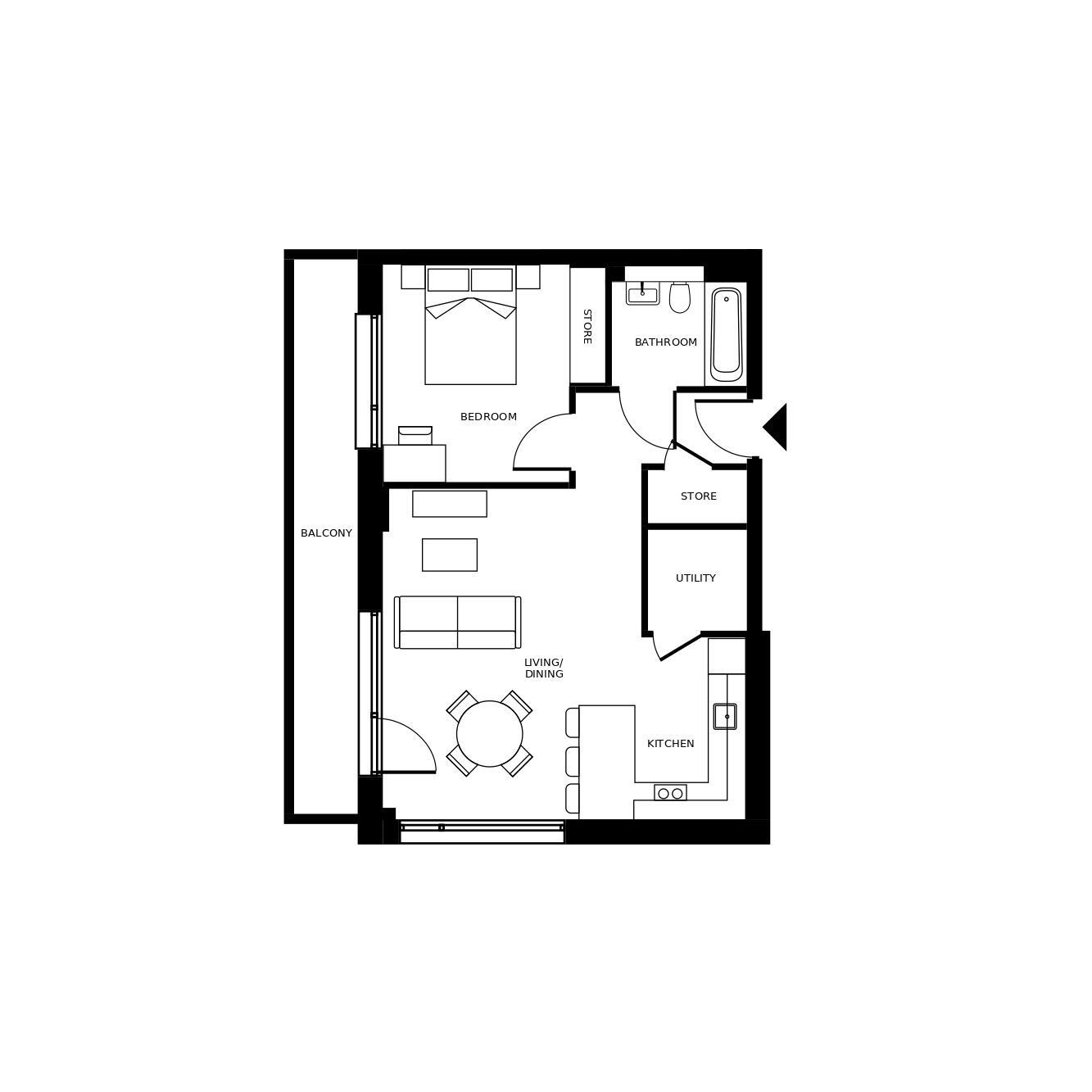 Brickfield Square - One Bed Floorplan