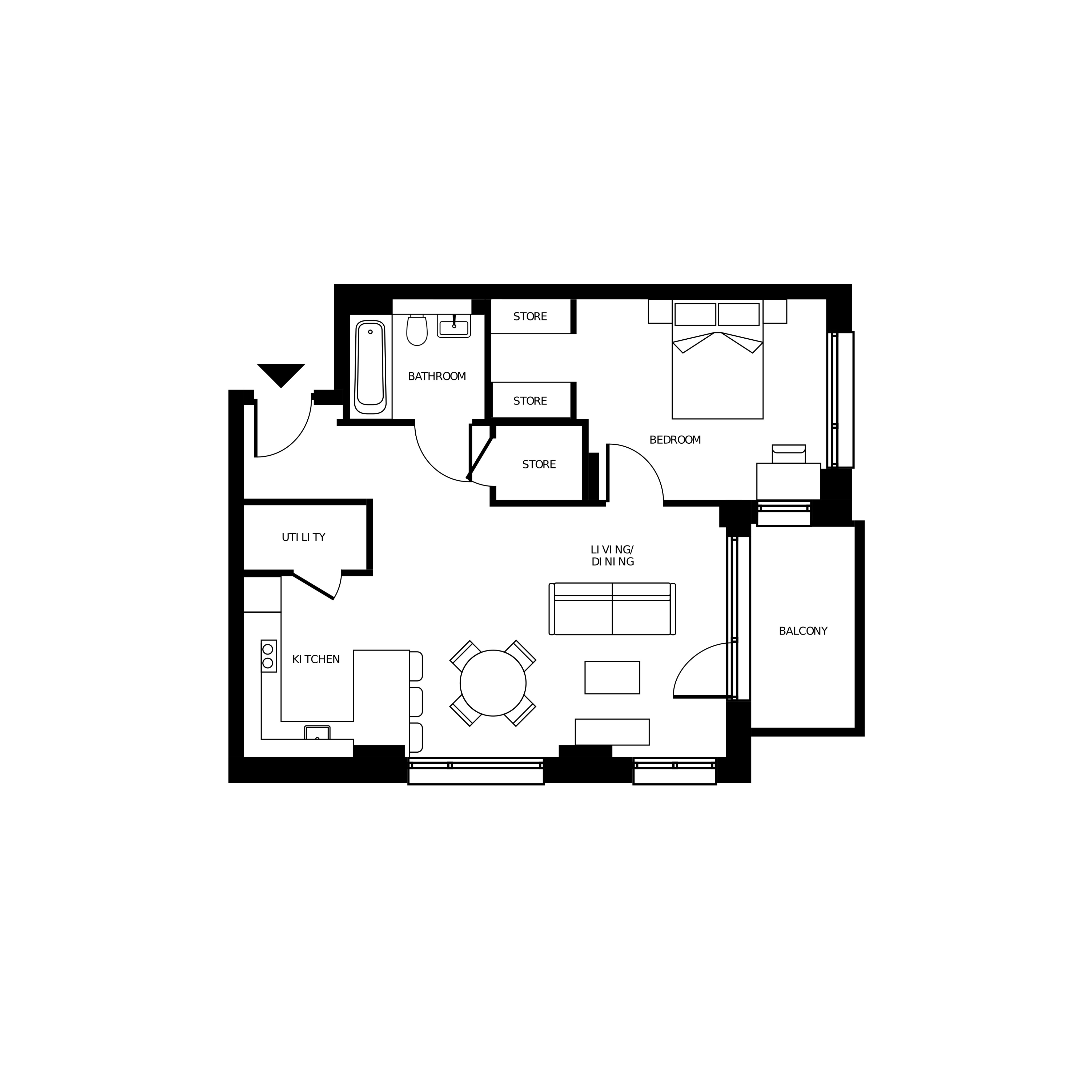 Brickfield Square - One Bed Floorplan