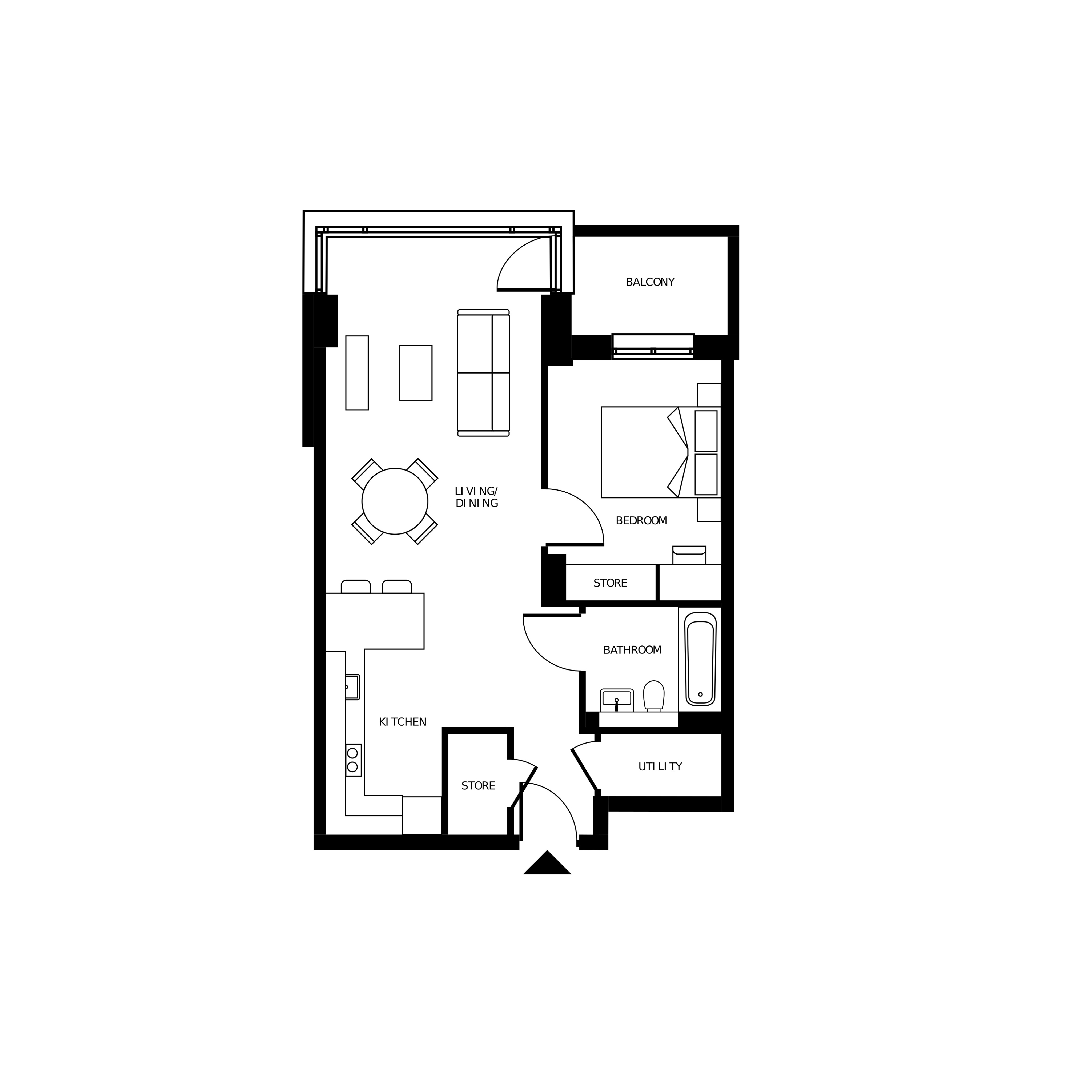 Brickfield Square - One Bed Floorplan