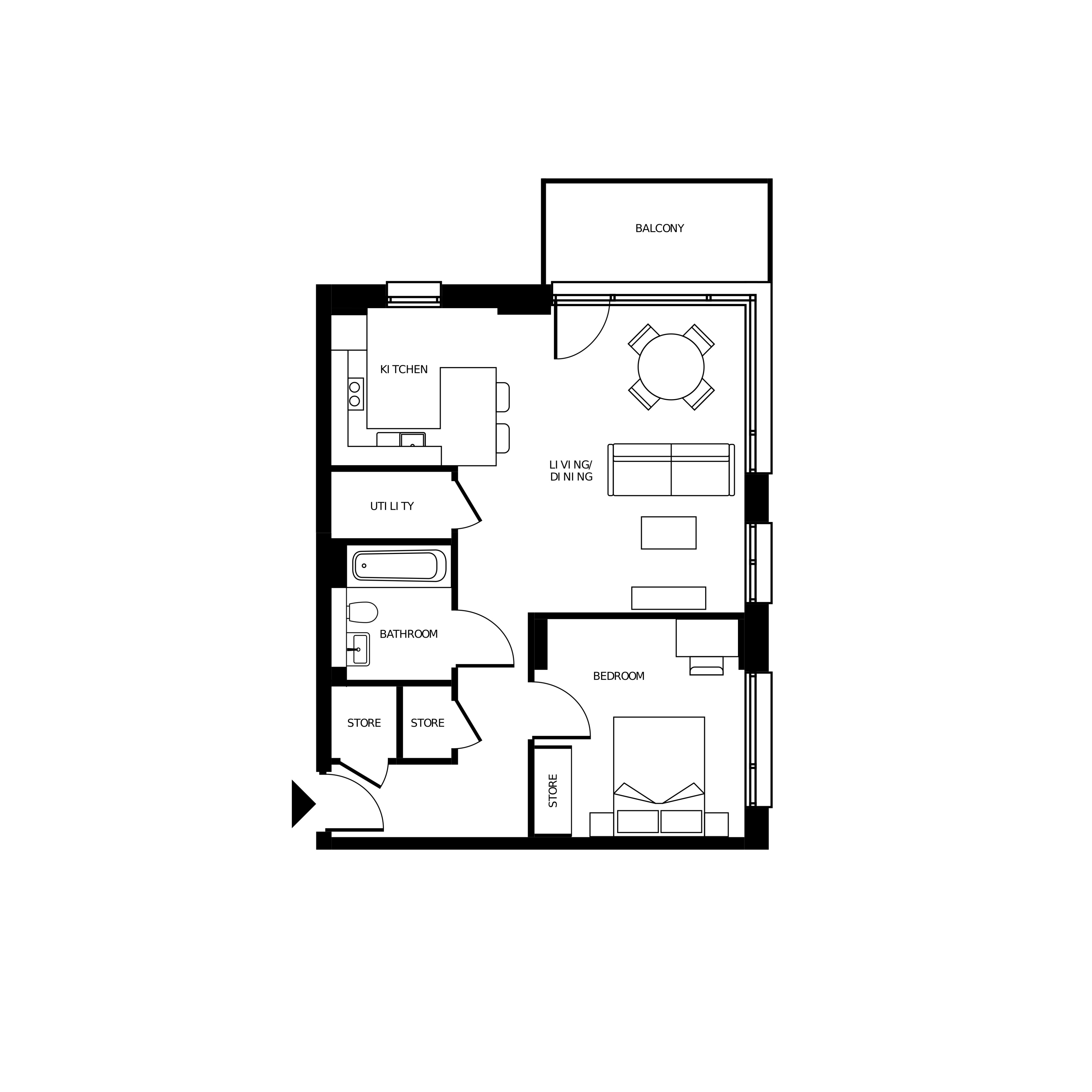 Brickfield Square - One Bed Floorplan