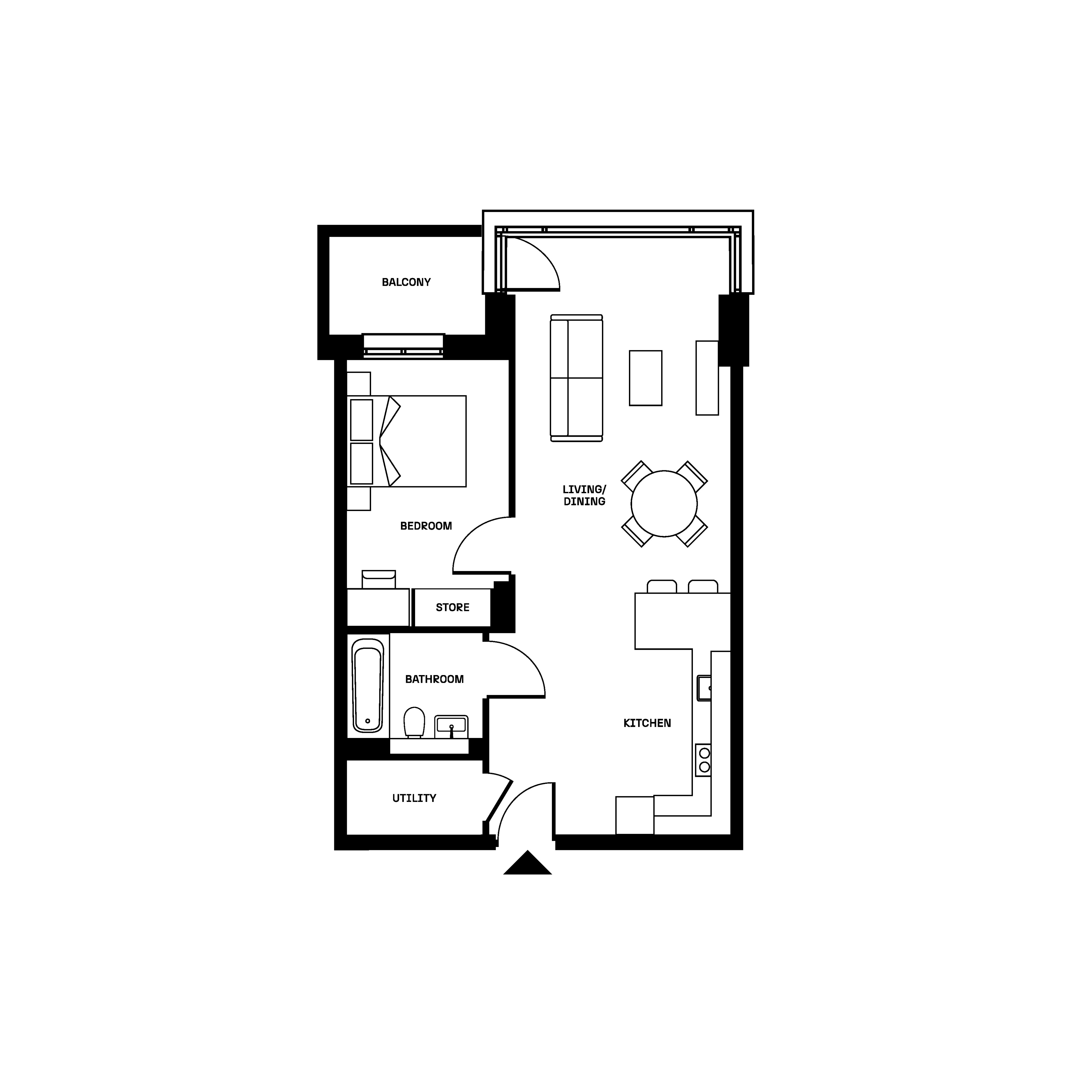 Brickfield Square - One Bed Floorplan