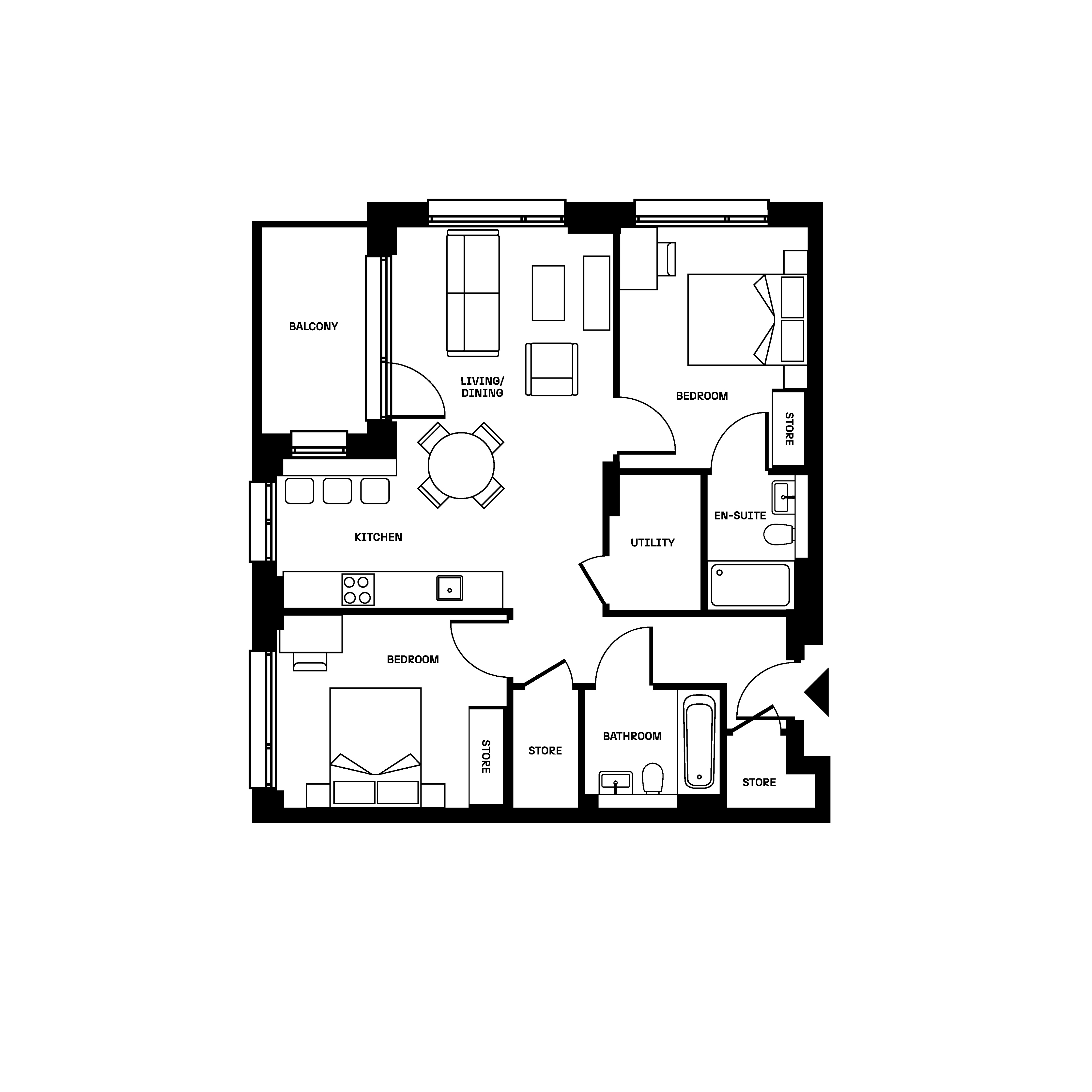 Brickfield Square - Two Bed Floorplan