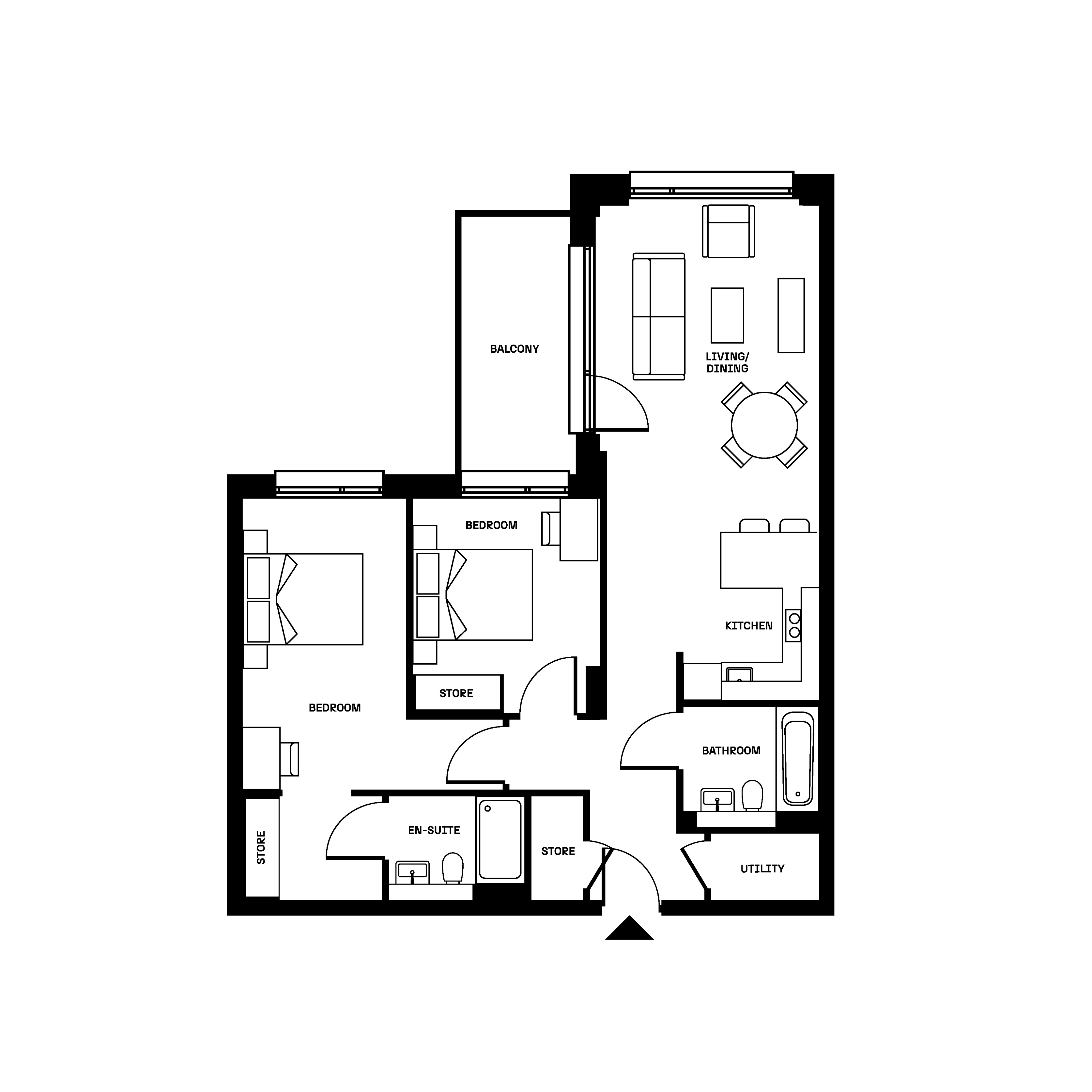 Brickfield Square - Two Bed Floorplan