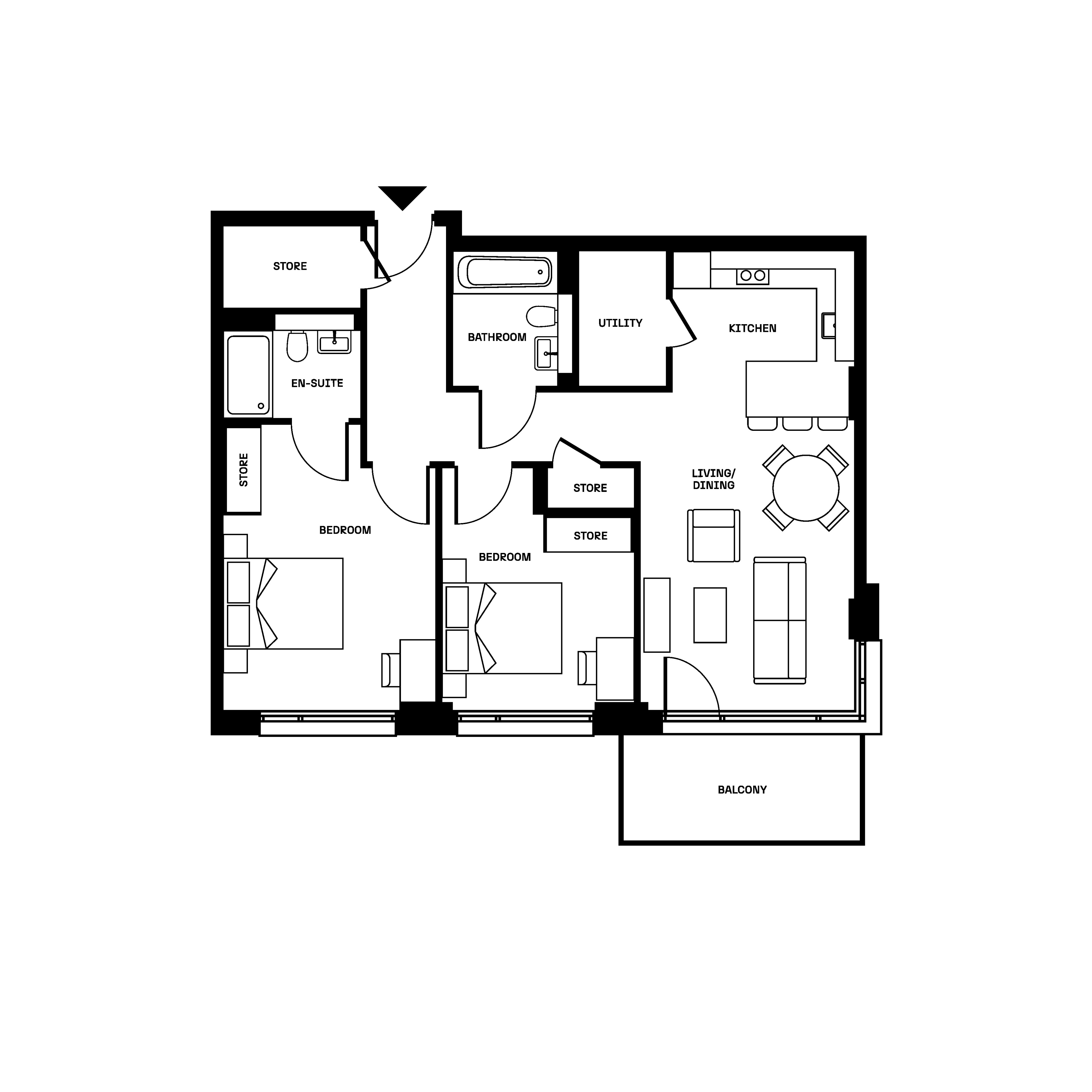 Brickfield Square - Two Bed Floorplan