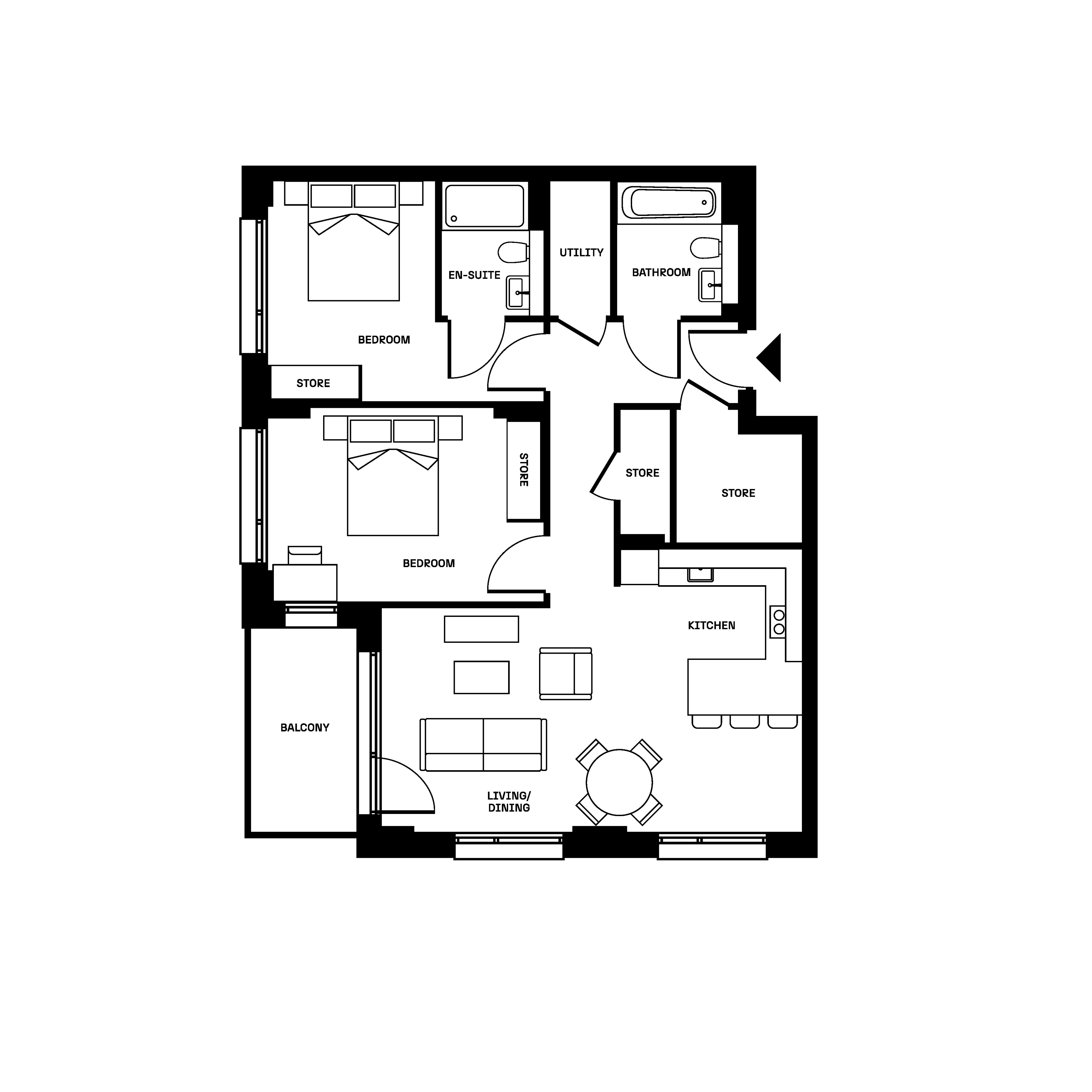 Brickfield Square - Two Bed Floorplan