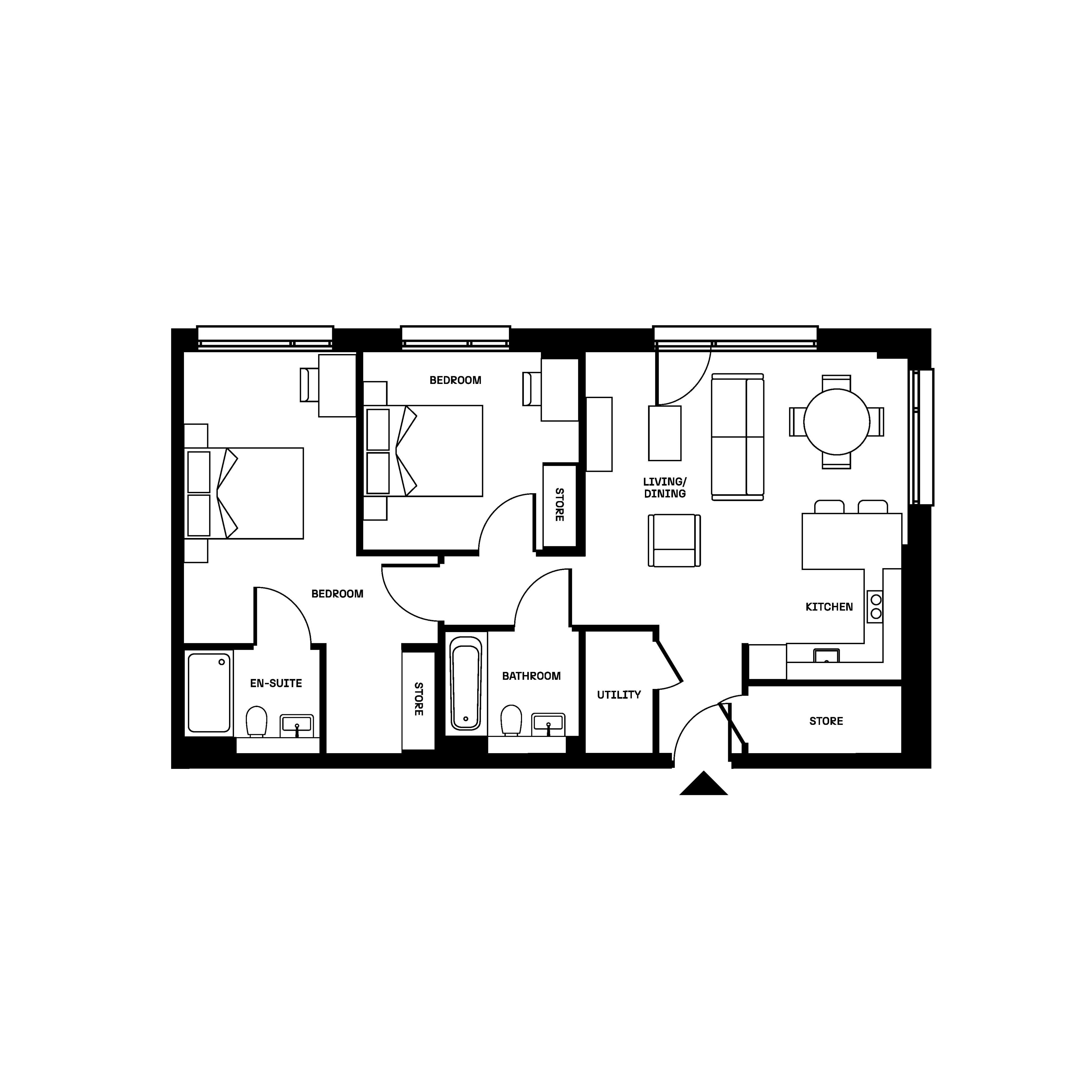 Brickfield Square - Two Bed Floorplan
