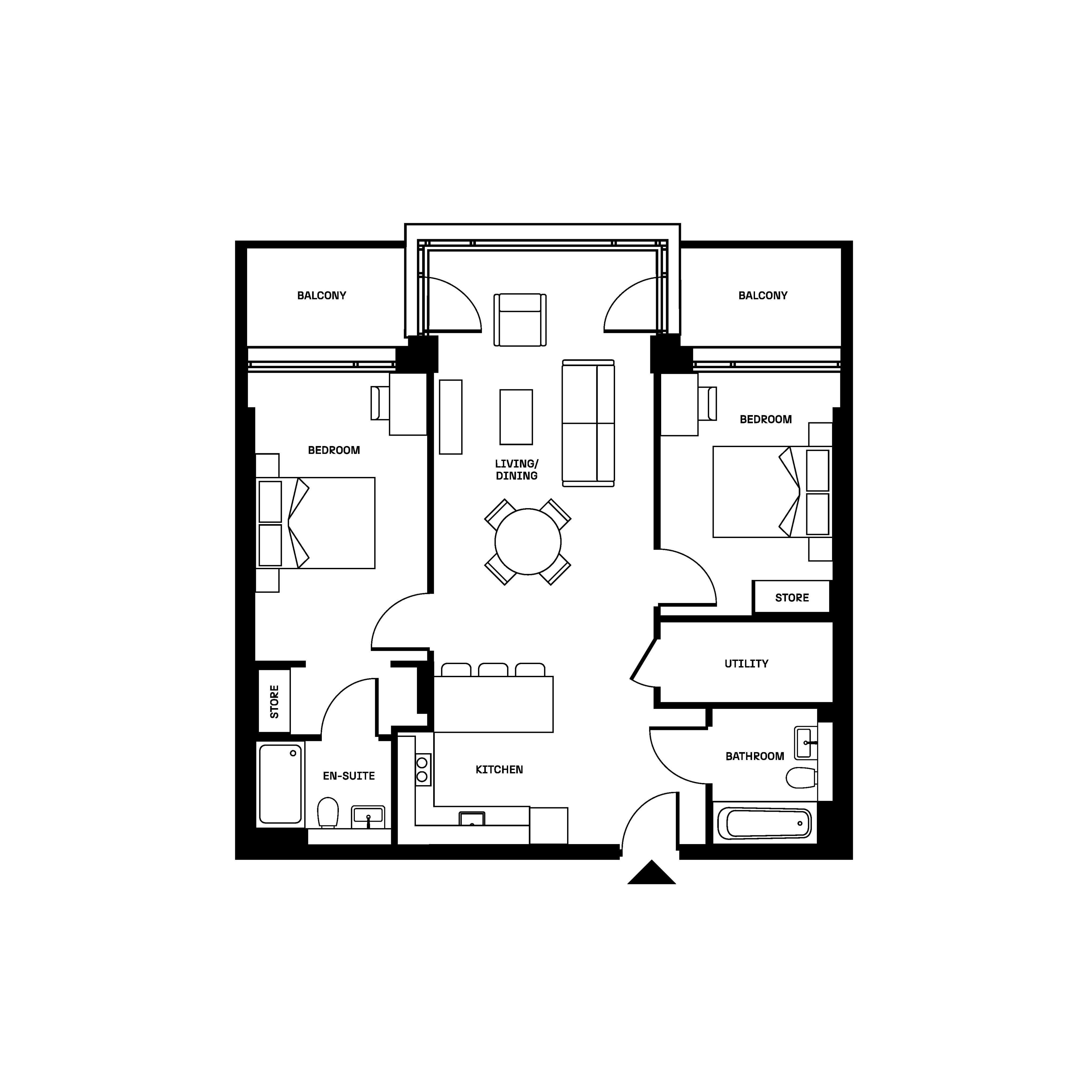Brickfield Square - Two Bed Floorplan