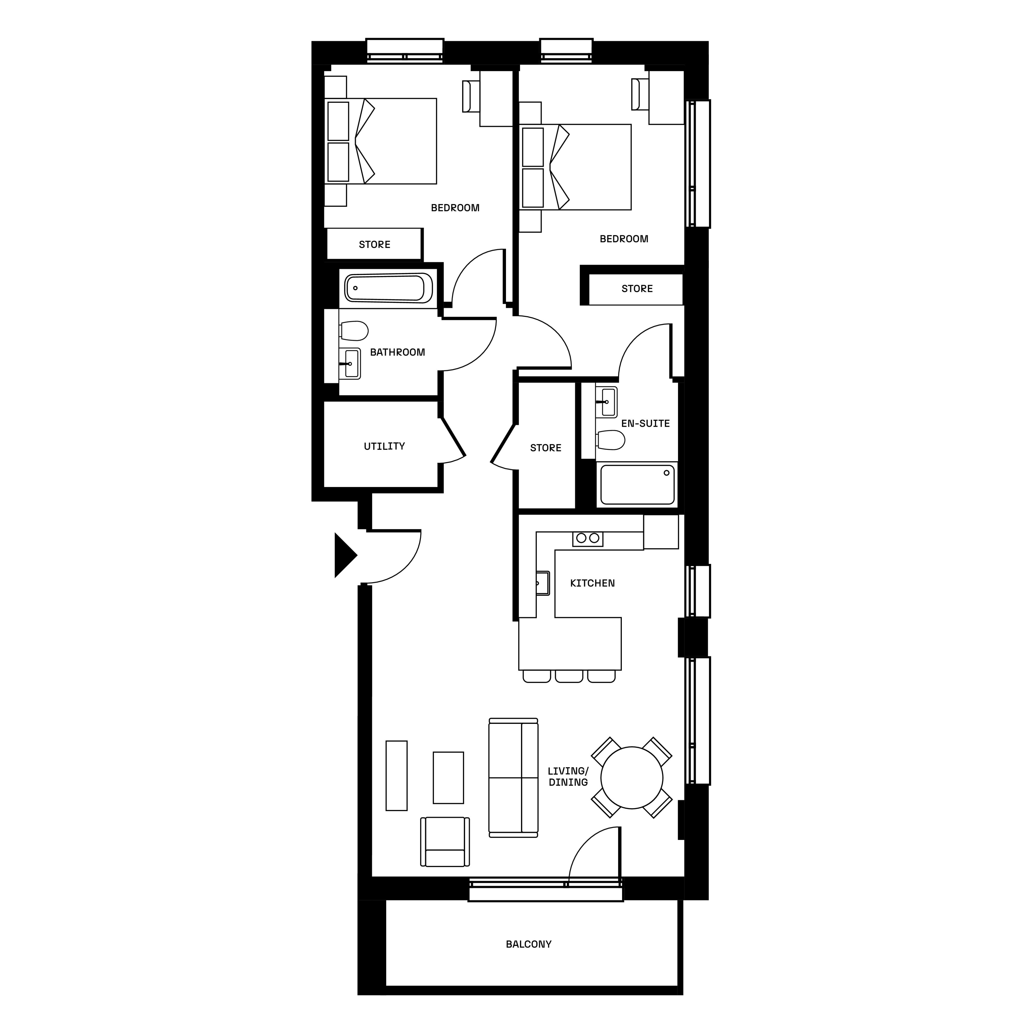 Brickfield Square - Two Bed Floorplan