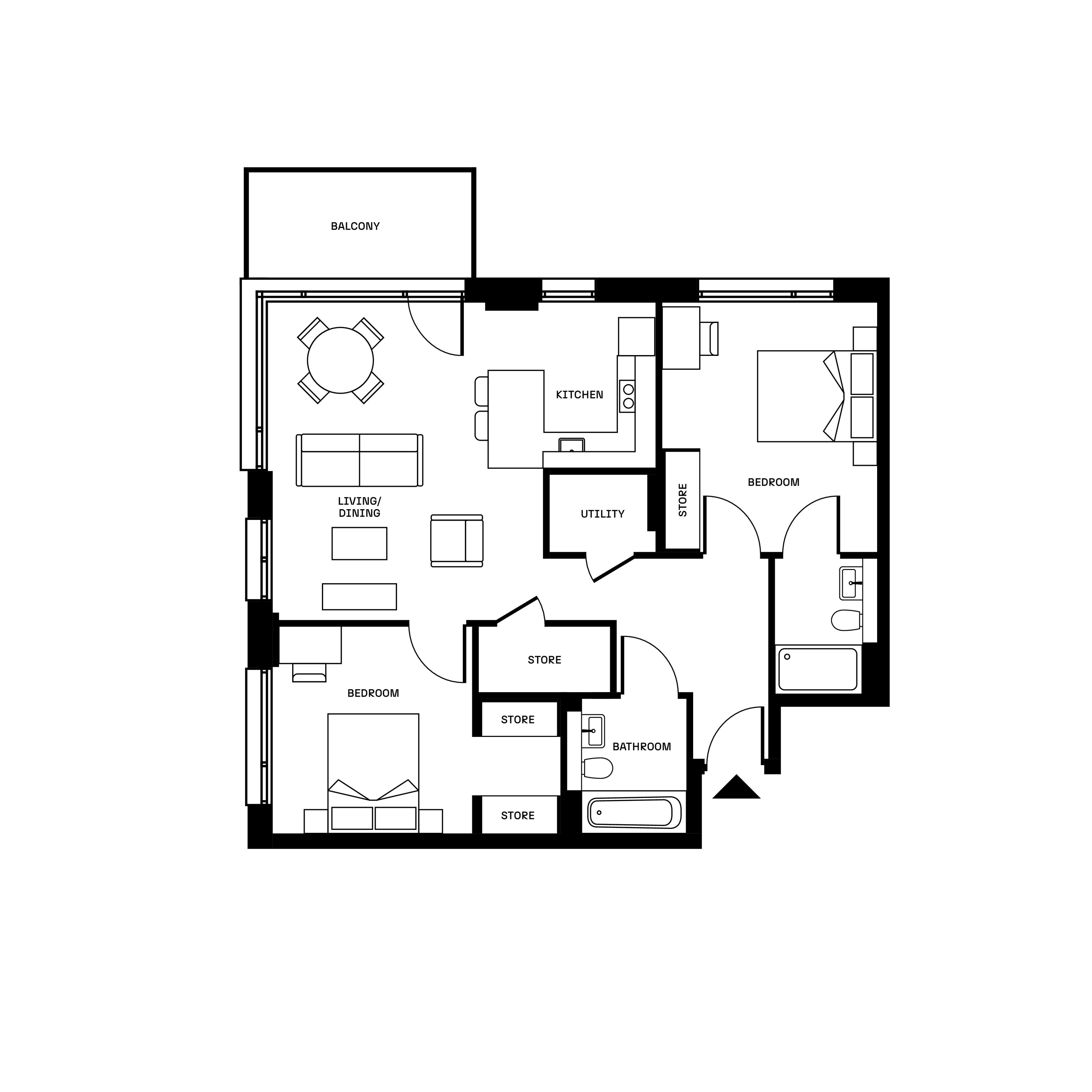 Brickfield Square - Two Bed Floorplan