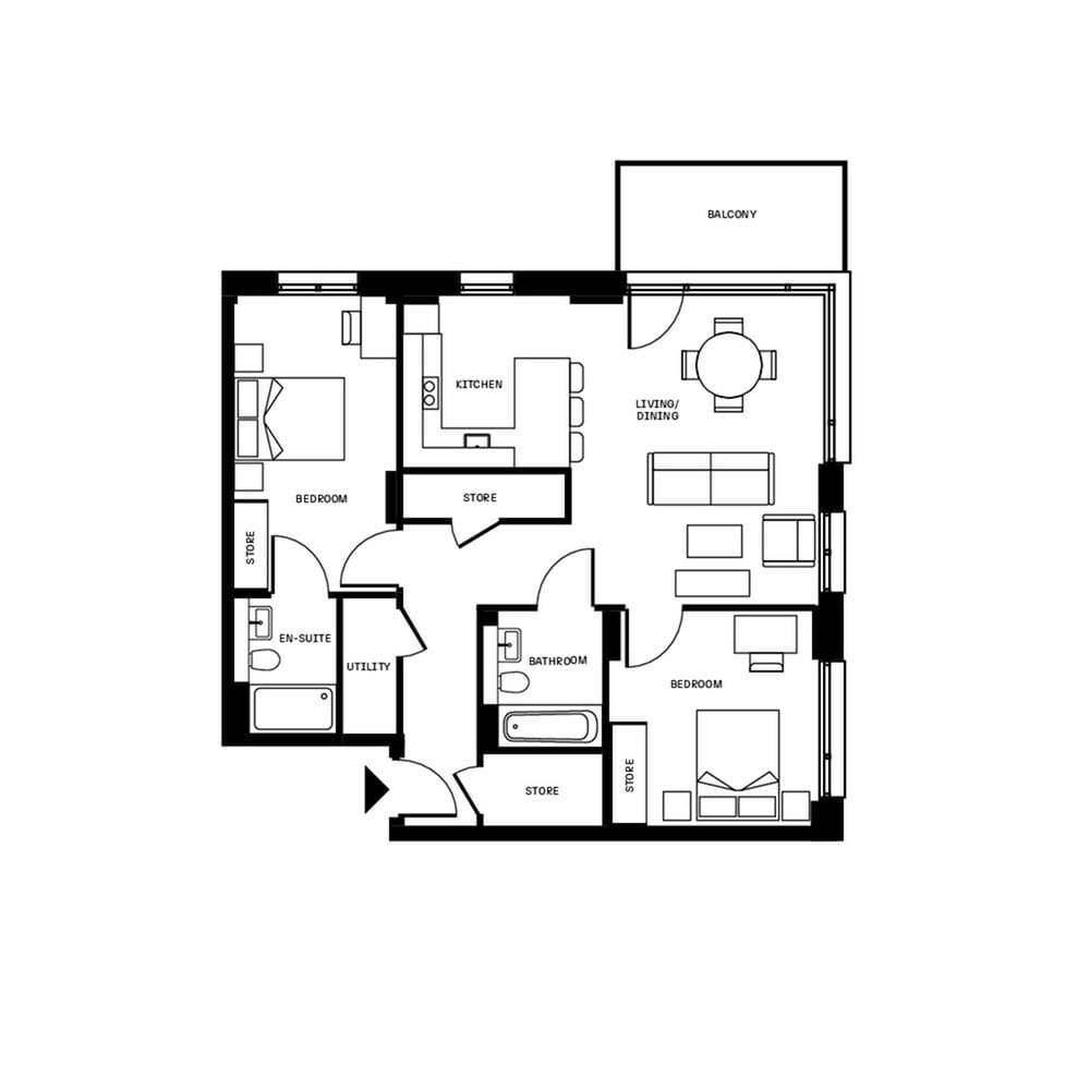 Brickfield Square - Two bed Floorplan