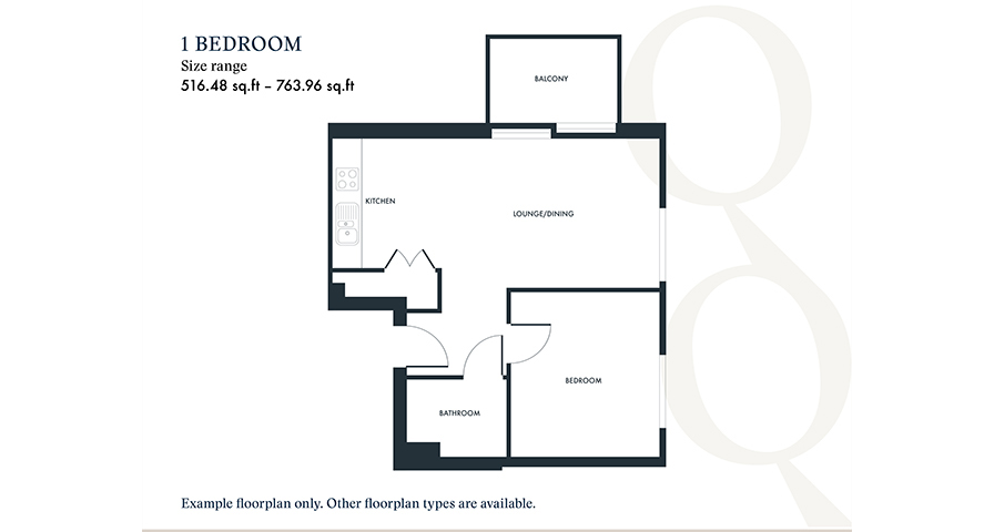 1 bedroom quayside quarter floor plan