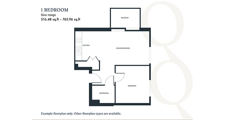 1 bedroom quayside quarter floor plan