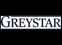 Elegant GREYSTAR logo with bold, stylish typography enclosed in a sleek rectangular border.